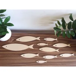 (Tặng 12 Màu Và 2 Cọ) Set 10 Cá Gỗ Decor Chưa Tô Màu Bằng Gỗ An Toàn Bé Thỏa Sức Tô Màu