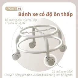 Ghế Đẩu Tròn, Ghế Gác Chân Văn Phòng, Ghế Để Chân RICHOME CH1419 Ghế Đẩu Chân Xoay Nhỏ Gọn, Tiện Lợi