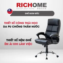 Ghế Giám Đốc, Ghế Làm Việc, Ghế Học Tập Chân Xoay 360 Độ Bọc Da PU Cao Cấp RICHOME CH1206 - Hàng Nhập Khẩu Nguyên Kiện