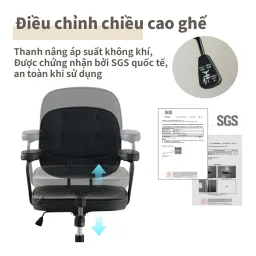 Ghế Giám Đốc, Ghế Văn Phòng Chân Xoay Bọc Da PU Cao Cấp RICHOME CH1398BK/BR Phong Cách Châu Âu Sang Trọng