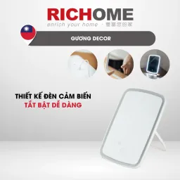 Gương Decor Trang Trí MR148 Gương Có Đèn LED, Nút Cảm Biến Tắt Bật RICHOME