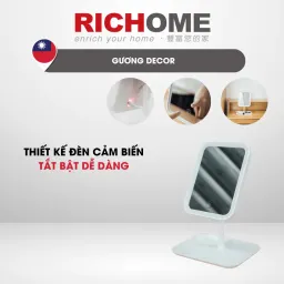 Gương Decor Trang Trí MR149 Gương Có Đèn, Nút Cảm Biến Tắt Bật RICHOME