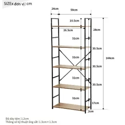 Kệ Để Đồ Đa Năng, Kệ Trưng Bày Khung Sắt Chắc Chắn RICHOME SH607, Thiết Kế Hiện Đại, Sang Trọng