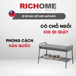 Kệ Giày Dép Đa Năng Kết Hợp Ghế Ngồi, Kệ Giày Dép 2 Tầng, Giá Để Giày Dép Tiện Lợi, Chắc Chắn - RICHOME SC228