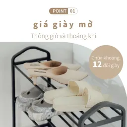 Kệ Giày Dép Đa Năng RICHOME SC226-1, Kệ Giày Nhưa, Kệ Giày 4 Tầng Để Giày Dép Tiện Lợi Chắc Chắn