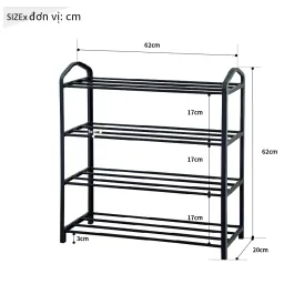 Kệ Giày Dép Đa Năng RICHOME SC226-1, Kệ Giày Nhưa, Kệ Giày 4 Tầng Để Giày Dép Tiện Lợi Chắc Chắn