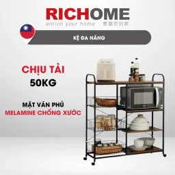 Kệ Nhà Bếp, Kệ Bếp Đa Năng Ván MDF Phủ Melamine Chống Xước, Kệ Bếp Đa Năng Thông Minh RICHOME SH549