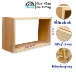 Kệ Trang Trí Treo Tường Bằng Gỗ Thiết Kế Hiện Đại Đa Dụng (HAMET_BKGBO4) Chất Gỗ Tự Nhiên Mang Lại Sự Tinh Tế Và Ấm Áp