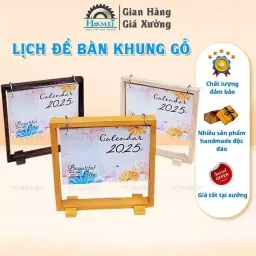 Lịch Gỗ 2025 Khung Gỗ Theo Phong Cách Đơn Giản Hiện Đại HMAET. Lịch Gỗ Để Bàn Nhỏ Gọn Tiện Dụng Làm Quà Tặng Ý Nghĩa