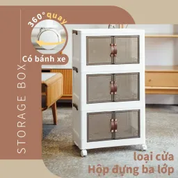 Tủ Để Đồ Đa Năng RICHOME BX001 Tủ Để Đồ 3 Tầng Có Thể Tháo Lắp Từng Tầng Tủ Đựng Quàn Áo Đa Năng, Tiện Lợi, Chắc Chắn