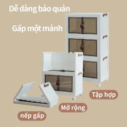 Tủ Để Đồ Đa Năng RICHOME BX001 Tủ Để Đồ 3 Tầng Có Thể Tháo Lắp Từng Tầng Tủ Đựng Quàn Áo Đa Năng, Tiện Lợi, Chắc Chắn