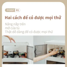 Tủ Để Đồ Đa Năng RICHOME BX001 Tủ Để Đồ 3 Tầng Có Thể Tháo Lắp Từng Tầng Tủ Đựng Quàn Áo Đa Năng, Tiện Lợi, Chắc Chắn