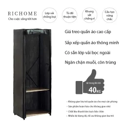 Tủ Quần Áo, Tủ Để Đồ Đa Năng Tiện Lợi Dễ Dàng Di Chuyển, Có Vải Che - RICHOME WA226-1