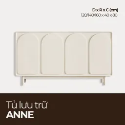 ANNE, Tủ Lưu Trữ 4 Cánh Sơn Phủ Sơn 2K Cao Cấp, TLT_023, Chiều dàix40x80cm, Nội thất HGF