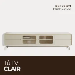 CLAIR, Tủ Tivi Phủ Sơn 2K Phong Cách Hiện Đại Thẩm Mỹ, TTV_042, Chiềudàix40x55cm, Nội thất HGF