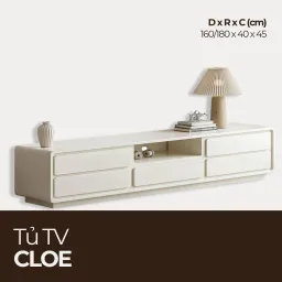 CLOE, Tủ Tivi 6 Hộc Sơn 2K Thiết Kế Sang Trọng, TTV_044, Chiềudàix40x45cm, Nội thất HGF