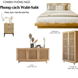 COMBO PHÒNG NGỦ HGF, Phong Cách Phong Cách Nội Thất Tối Giản- Hiện Đại, Tặng Táp Đầu Giường, Bảo Hành 24 Tháng