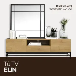 ELIN, Tủ Tivi Phong Cách Hiện Đại Phủ Sơn 2K, TTV_054, Chiềudàix40x55cm, Nội thất HGF