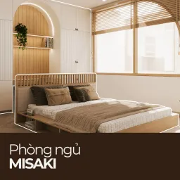 MISAKI, Combo Phòng Ngủ Phong Cách Scandinavian Nhẹ Nhàng Ấm Áp, CBN_013, Nội thất HGF