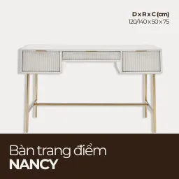 NANCY, Bàn Trang Điểm-Bàn Làm Việc Phong Cách Hiện Đại Phủ Sơn,BTD_020,Chiềudàix50x75cm,Nội thất HGF