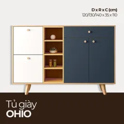 OHIO, Tủ Giày - Tủ Trang Trí, TG_013, Chiềudàix35x110cm, Nội thất HGF