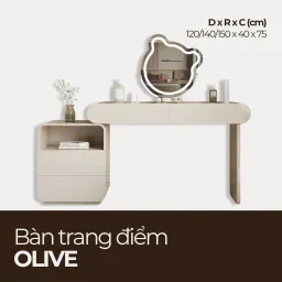 OLIVE, Bàn Trang Điểm Đa Năng Hiện Đại Phủ Sơn 2K,BTD_017,Chiềudàix40x75cm,Nội thất HGF