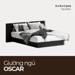 OSCAR, Khung Giường Gỗ Thiết Kế Hiện Đại Cao Cấp, GN_014, Tùy chỉnh, Nội thất HGF HOANG GIANG