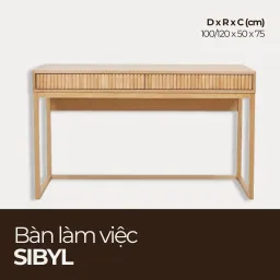 SIBYL, Bàn Làm Việc 2 Hộc Kéo Nhỏ Gọn Tiện Dụng, BLV_012, Chiềudàix50x75cm, Nội thất HGF