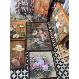 Hoa Mẫu Đơn 50x50 cm, tranh in vải Canvas chất lượng cao, đầy đủ khung và phụ kiện treo tranh