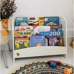 Kệ sách cho bé, giá sách, kệ sách gỗ, kệ sách Montessori 3 tầng Movi