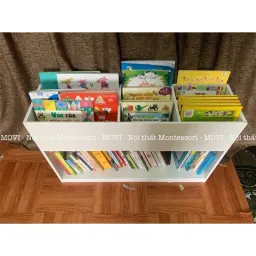 Kệ sách cho bé, kệ đồ chơi, giá sách kết hợp kệ đồ chơi, giá sách chia ngăn Montessori cho bé KCN