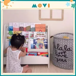 Kệ sách cho bé, kệ sách gỗ 4 tầng, giá sách Montessori cho bé KS04