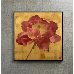 (MỚI) Tranh hoa sen cổ 60x60cm, tranh in vải canvas kimsa không xước, đủ khung và đinh treo.