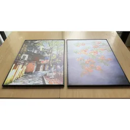 (new) tranh quả hồng, phố cũ 50x70cm đủ khung