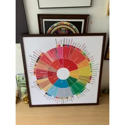 Tranh Coffee Taster’s Flavor Wheel, kích thước 60x60cm, đủ khung và đinh treo