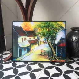 Tranh Hà Nội Phố - tranh in canvas kích thước cơ bản 35x50cm ( có thể làm theo kích thước khác)