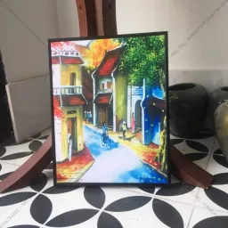 Tranh Hà Nội Phố - tranh in canvas kích thước cơ bản 35x50cm ( có thể làm theo kích thước khác)