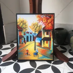 Tranh Hà Nội Phố - tranh in canvas kích thước cơ bản 35x50cm ( có thể làm theo kích thước khác)