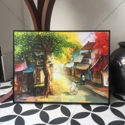 Tranh Hà Nội Phố - tranh in canvas kích thước cơ bản 35x50cm ( có thể làm theo kích thước khác)