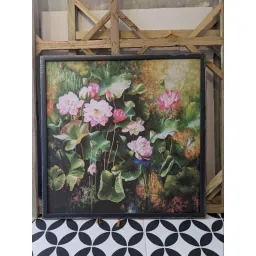 Tranh hoa sen kt: 60x60cm - chất liệu canvas,đủ khung và đinh treo, mẫu mã tùy chọn