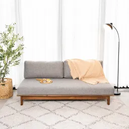 Ghế Sofa Gỗ Tràm Tự Nhiên MOHO VLINE 601 Màu Xám Đậm