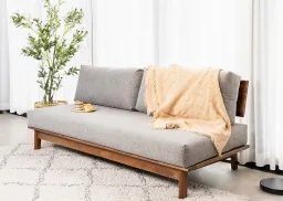 Ghế Sofa Gỗ Tràm Tự Nhiên MOHO VLINE 601 Màu Xám Đậm