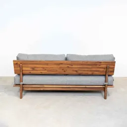 Ghế Sofa Gỗ Tràm Tự Nhiên MOHO VLINE 601 Màu Xám Đậm