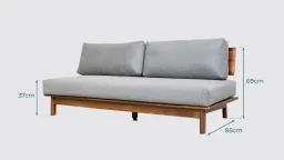 Ghế Sofa Gỗ Tràm Tự Nhiên MOHO VLINE 601 Màu Xám Đậm