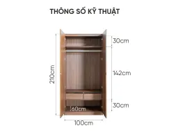 Tủ Quần Áo Gỗ MOHO HOBRO 301 2 Cánh