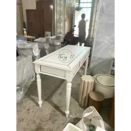 BÀN LÀM VIỆC - BÀN CONSOLE CHÂN TIỆN 3 NGĂN KÉO, CHẠY CHỈ NHỎ NÂU