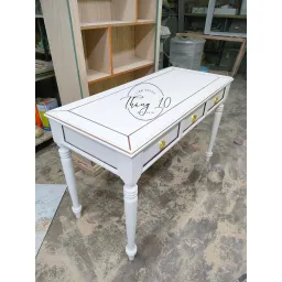 BÀN LÀM VIỆC - BÀN CONSOLE CHÂN TIỆN 3 NGĂN KÉO, CHẠY CHỈ NHỎ NÂU