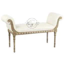 Ghế sofa băng/ Bench chân chạm khắc cổ điển, nhận làm theo yêu cầu #tiemdecorthang10