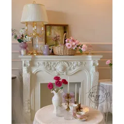 Kệ Lò Sưởi Gỗ Decor Cổ Điển