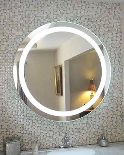 Gương Elip Hậu LED Trắng/Vàng